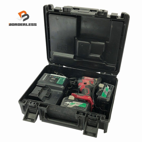 ☆中古品☆HiKOKI ハイコーキ コードレスインパクトドライバ WH36DD 赤 バッテリ2個(BSL36A18) 充電器(UC18YDL2)132579 - 1