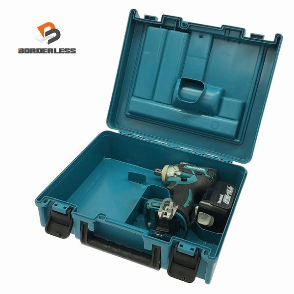 ☆中古品☆makita マキタ 14.4V 充電式インパクトレンチ TW280D 青/ブルー バッテリ1個（5.0Ah) ケース コードレス137669 - 1