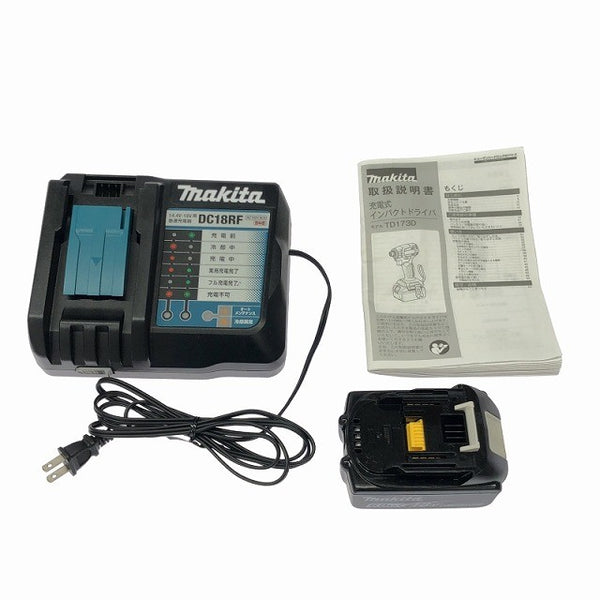 ☆極美品☆makita マキタ 18V 充電式インパクトドライバー TD173D オリーブ バッテリ1個(18V6.0Ah) 充電器付 コードレス116446 - 10
