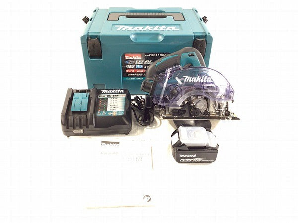 ☆未使用品☆ makita マキタ 125mm 18V 充電式丸ノコ KS511DRGX バッテリ2個(18V 6.0Ah) 充電器 ケース付き 電動工具117314 - 3