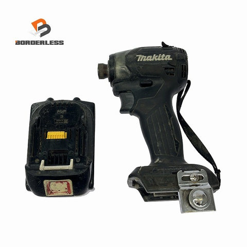 ☆中古品☆makita マキタ 18V 充電式インパクトドライバー TD173D 黒/ブラック バッテリ1個(18V 6.0Ah)付 コードレス バッテリー式127202