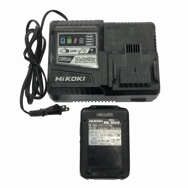 ☆中古品☆HiKOKI ハイコーキ 36V コードレスインパクトドライバー WH36DA バッテリ1個(36V2.5Ah) 充電器 ケース付 充電式117949 - 10