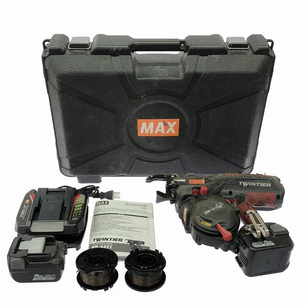 ☆中古品☆ MAX マックス 14.4V 充電式鉄筋結束機ツインタイア RB-442T-B2C/1450A バッテリー2個(5.0Ah)充電器 ケース付き128210 - 3