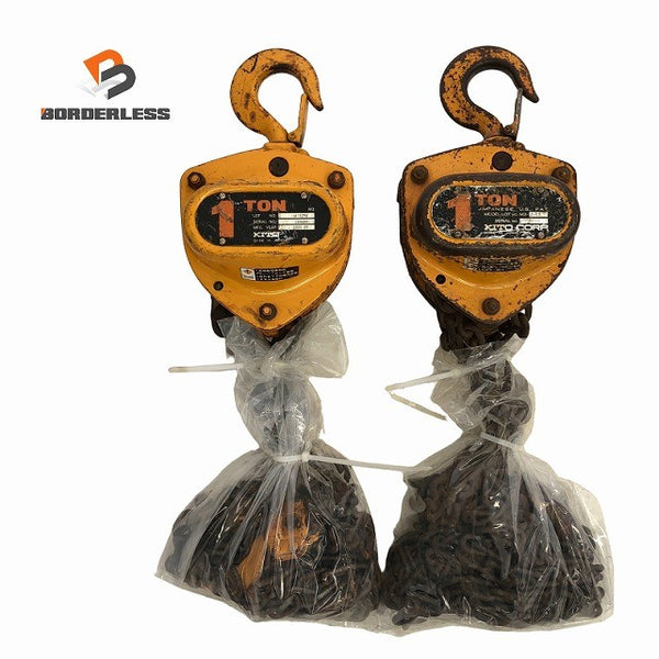 ☆中古品2個セット☆KITO キトー チェーンブロック CB010 M3形 荷重1.0ton/1ton 揚程2.5m 手動式 チェンブロック 吊り具 荷揚げ136176 - 1