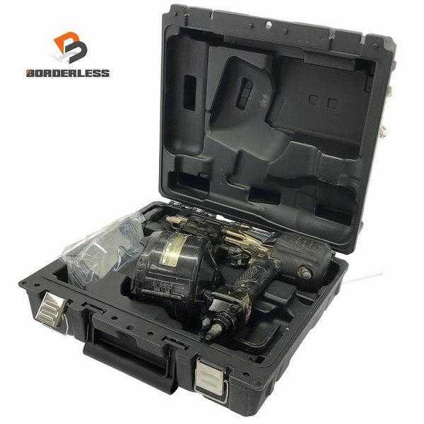 ☆中古品☆ HIKOKI ハイコーキ 75mm 高圧エア釘打ち機 NV75HRA(S)ゴールド 本体+パーツ+ケース136357 - 1