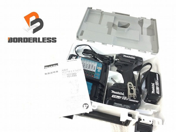☆未使用品☆ makita マキタ 18V 充電式インパクトドライバー TD149DRFXB 黒/ブラック バッテリー2個3.0Ah)充電器+ケース133345 - 1