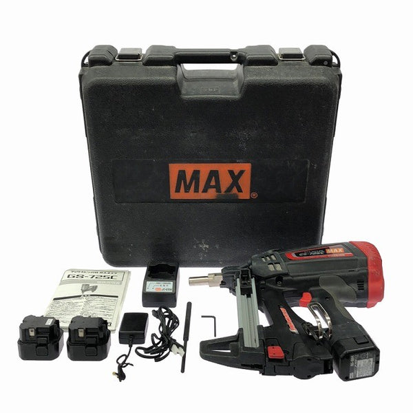 ☆中古品☆MAX マックス ガスネイラ GS-725C バッテリー3個(6V 1.5Ah) 充電器 ケース付 ガス銃 鋲打ち機 ピン打機131365 - 3
