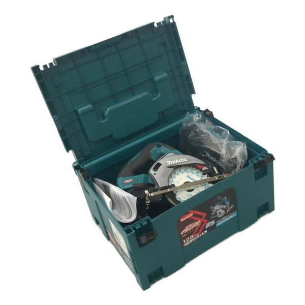 ☆未使用品☆makita マキタ 40Vmax 125mm 充電式マルノコ HS005GRDX 青 バッテリ2個(40Vmax2.5Ah) 充電器 ケース付 コードレス - 3