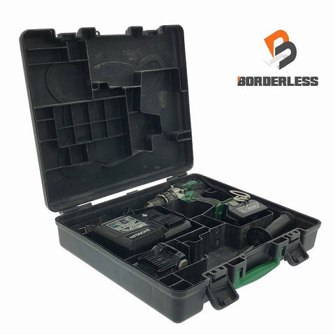 ☆中古品☆HITACHI 日立工機 18V 13mm コードレス振動ドライバドリル DV18DBL2 バッテリー2個(18V 6.0Ah)充電器付 穴あけ - 0