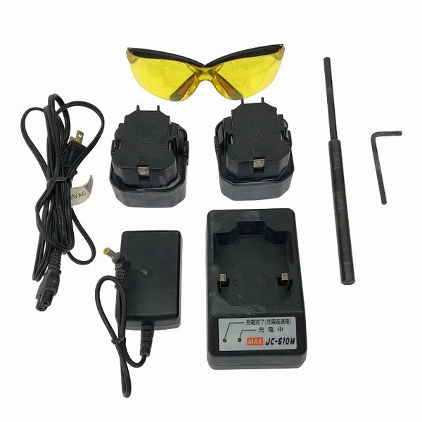 ☆中古品☆MAX マックス 6V 充電式ガスネイラ GS-725C バッテリ2個(1.5Ah) 充電器 ケース付 ガス式鋲打ち機 ピン打ち機 ピンネイラ130428 - 9