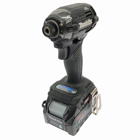 ☆未使用品☆makita マキタ 40Vmax 充電式インパクトドライバー TD002G 黒/ブラック バッテリ2個(2.5Ah) 充電器付 コードレス136804 - 0