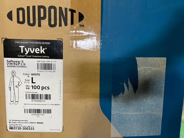 ☆未使用品☆DUPONT デュポン 化学防護服 Tyvek タイベックソフトウェア2型 Lサイズ ホワイト/白 70枚入129939 - 10