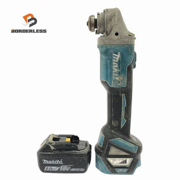☆中古品☆makita マキタ 18V 100mm 充電式ディスクグラインダー GA412D バッテリ1個(18V6.0Ah)付 コードレス ディスクサンダー130785 - 1