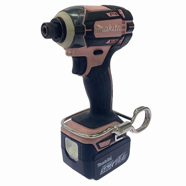 ☆比較的綺麗☆ makita マキタ 14.4V 充電式インパクトドライバ TD138D ピンク バッテリ2個(3.0Ah) 充電器付131782 - 2