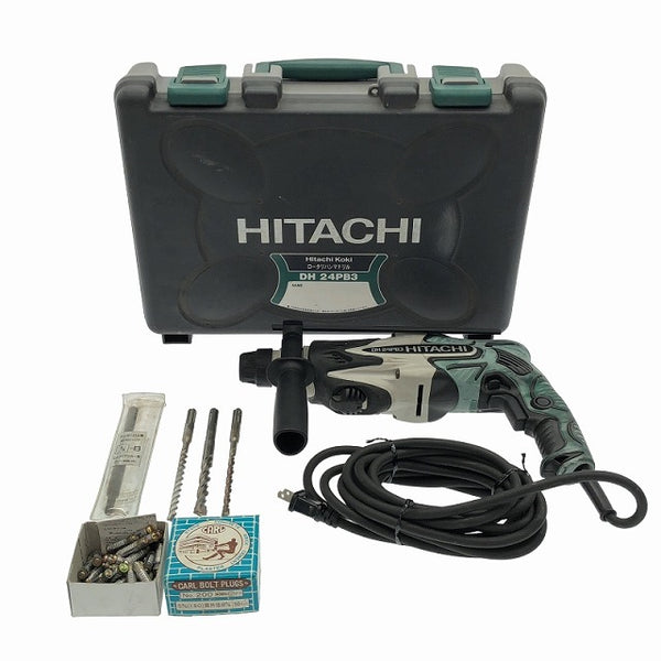 ☆中古品☆ HITACHI 日立工機 100V 24mm ロータリハンマドリル DH24PB3 本体+パーツ+ケース 穴あけ 穿孔 破砕 斫り/ハツリ/はつり114604 - 3