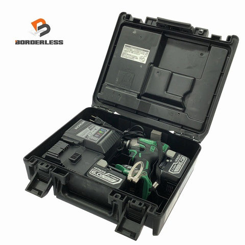 ☆比較的綺麗☆ HITACHI 日立工機 14.4V コードレスインパクトドライバ WH14DDL2 2LYPK(L) アグレッシブグリーン137959
