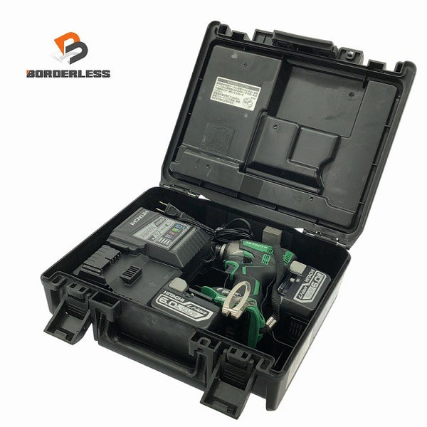 ☆比較的綺麗☆ HITACHI 日立工機 14.4V コードレスインパクトドライバ WH14DDL2 2LYPK(L) アグレッシブグリーン137959 - 1