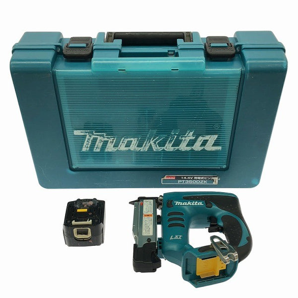 ☆中古品☆makita マキタ 14.4V 充電式ピンタッカ PT350D バッテリー1個(14.4V 3.0Ah) ケース付き132943 - 3