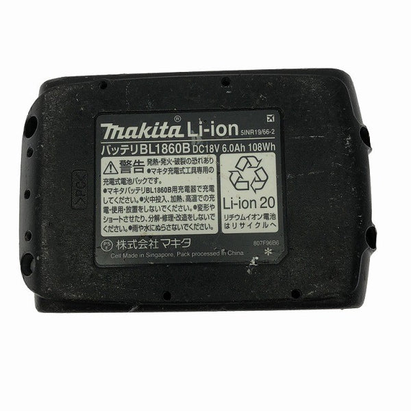 ☆比較的綺麗☆makita マキタ 18V 6.0Ah 純正 リチウムイオンバッテリー BL1860B 残量表示付 急速充電対応 蓄電池 充電池 雪マーク128297 - 10