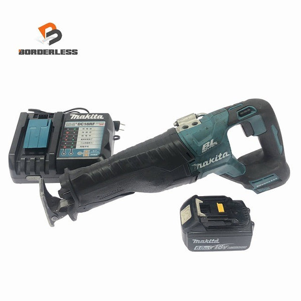 ☆中古品 コメント必読☆makita マキタ 18V 充電式レシプロソー JR187D バッテリー(6.0Ah)充電器付 コードレス セーバソー135315 - 1