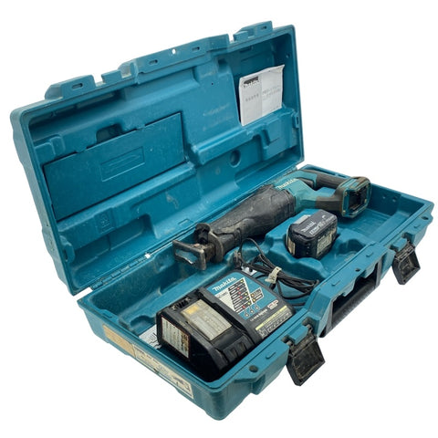 ☆中古品☆makita マキタ 18V 充電式レシプロソー JR187D バッテリ1個(18V5.0Ah) 充電器 ケース付 コードレスセーバソー118119 - 0