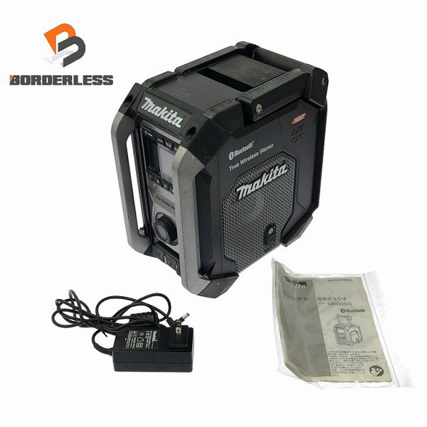 ☆中古品☆ makitaマキタ 40Vmax/18V/14.4V/10.8V 充電式現場ラジオ MR005G 黒/ブラック 本体+ACアダプター+取扱説明書 Bluetooth114479 - 1