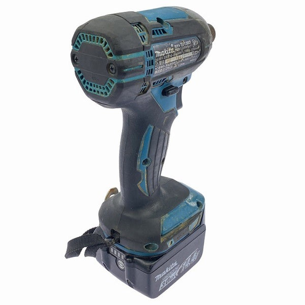 ☆中古品☆makita マキタ 14.4V 充電式インパクトドライバー TD138D 青/ブルー バッテリ1個(14.4V 3.0Ah) 充電器付 電動工具 - 4