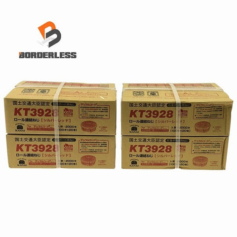 ☆未使用品4箱セット☆ KANAI カナイ 28mm 石膏ボード用 ロール連結ねじ KT3928 シルバーレッド 2000本 (100本×20巻) 116062116062