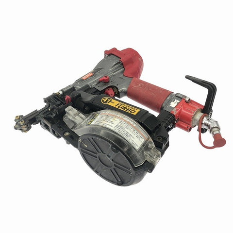 ☆中古品☆ MAX マックス 41mm 高圧 ターボドライバ HV-R41G3 赤/レッド 本体のみ 建築 内装 リフォーム 鉄丸 釘/クギ 116116 - 0
