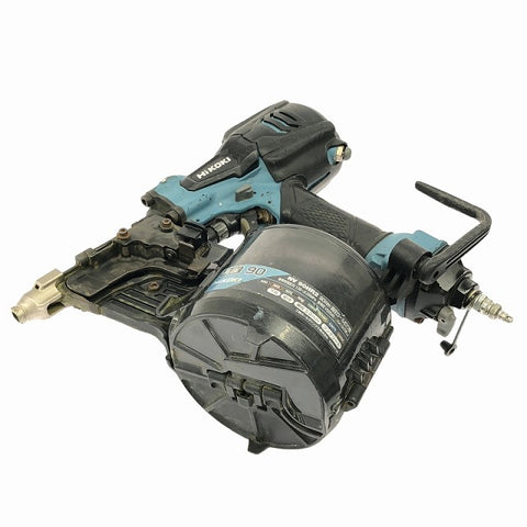 ☆中古品 限定色☆HiKOKI ハイコーキ 90mm 高圧 ロール釘打機 NV90HR2(SCB) 青/セームブルー コイルネイラ エア釘打機 - 0