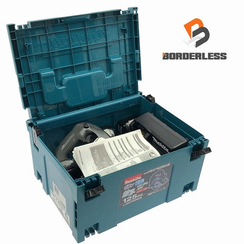 ☆極美品☆makita マキタ 18V 125mm 充電式マルノコ HS474DRGXB バッテリー2個(18V 6.0Ah)充電器 鮫肌 ケース付 丸のこ 丸鋸 112878 - 0