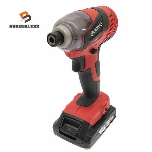 ☆中古品☆KYOCERA 京セラ 18V 充電式インパクトドライバー BID-1805 バッテリ1個(1.5Ah)付 コードレス バッテリー式 リョービ136857 - 1