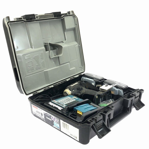 ☆中古品☆makita マキタ 18V 充電式インパクトドライバー TD172DRGXB バッテリー2個(18V 6.0Ah)充電器 ケース付き コードレス116949 - 0