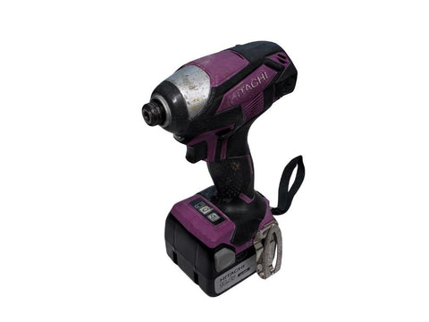 ☆中古品☆HITACHI 日立 14.4V コードレスインパクトドライバ WH14DKL 充電器+バッテリ2個 14.4V 3.0AH ケース134749 - 0