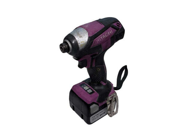 ☆中古品☆HITACHI 日立 14.4V コードレスインパクトドライバ WH14DKL 充電器+バッテリ2個 14.4V 3.0AH ケース134749 - 2