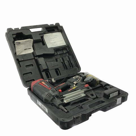 ☆中古品☆MAX マックス ガスネイラ GS-738C2 バッテリ2個(6V1.5Ah) 充電器 ケース付 充電式 ガス式鋲打ち機 ガスピンネイラ127936 - 0