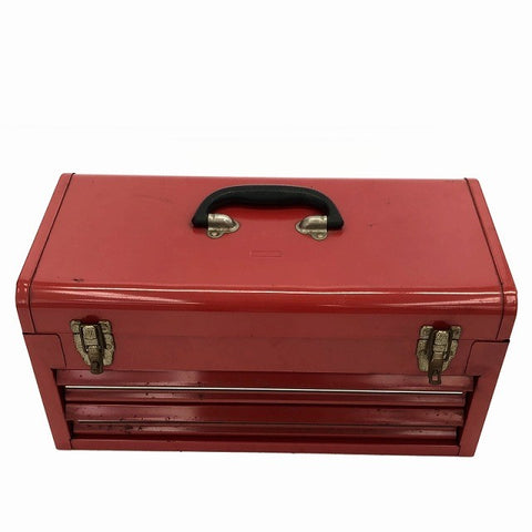 ☆中古品セット☆KTC 京都機械工具 ソケット複数 ドライバー 六角レンチ スパナ 2段工具箱 ツールボックス WATERLOO ※画像確認116793 - 0