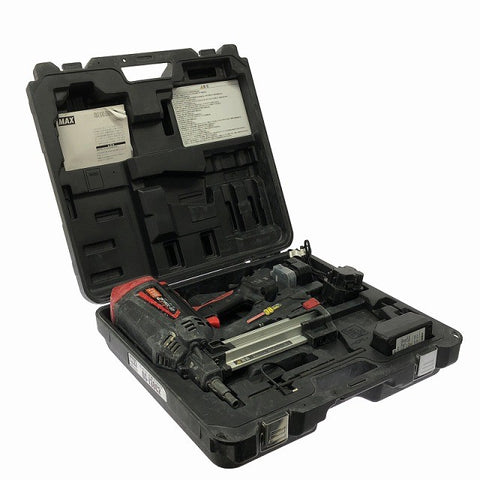 ☆中古品☆MAX マックス ガスネイラ GS-738C2 バッテリ2個(6V1.5Ah) 充電器 ケース付 充電式 ガス式鋲打ち機 ガスピンネイラ129636 - 0