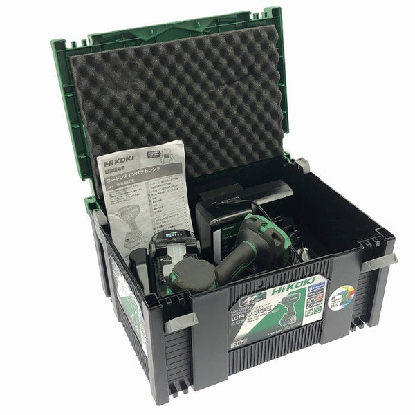 ☆中古品☆Hikoki ハイコーキ コードレスインパクトレンチ WR36DE(2XPSZ) バッテリ2個 充電器 ケース 締め付け工具118784 - 2