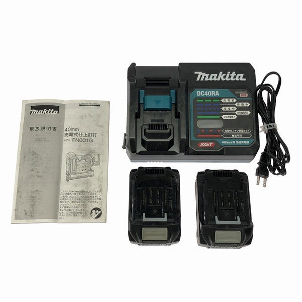 ☆中古品☆makita マキタ 40Vmax 充電式仕上釘打機 FN001GRDX バッテリ2個(2.5Ah) 充電器 ケース フィニッシュネイラ 電動工具136744 - 9