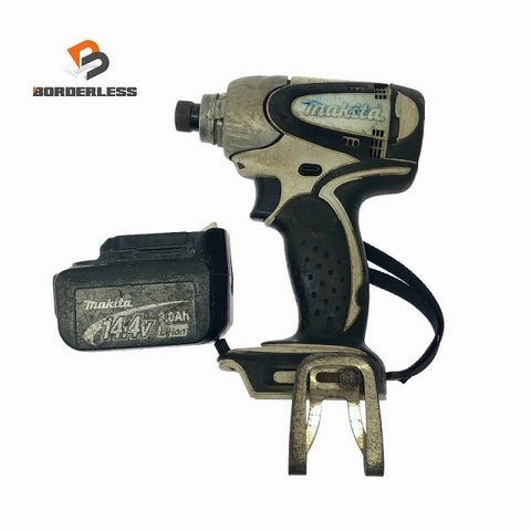 ☆中古品☆ makita マキタ 14.4V 充電式インパクトドライバー TD131D 白/ホワイト 本体+バッテリー1個(3.0Ah)133470