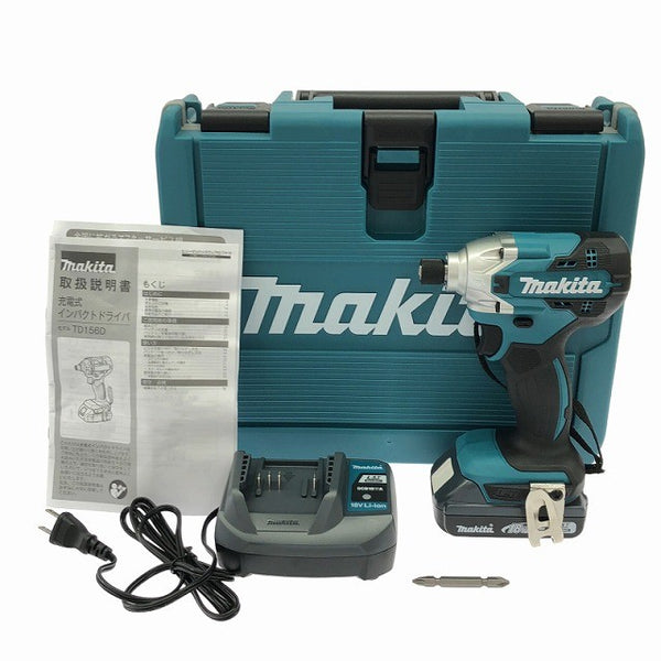 ☆未使用品☆makita マキタ 18V 充電式インパクトドライバー TD156DX1 バッテリ1個(18V2.0Ah) 充電器 ケース付 コードレス137634 - 3