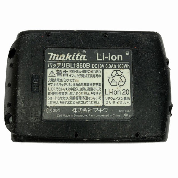 ☆中古品セット☆makita マキタ 18V 6.0Ah 純正 リチウムイオンバッテリー BL1860B 急速充電器 DC18RF リチウムイオン電池137960 - 9