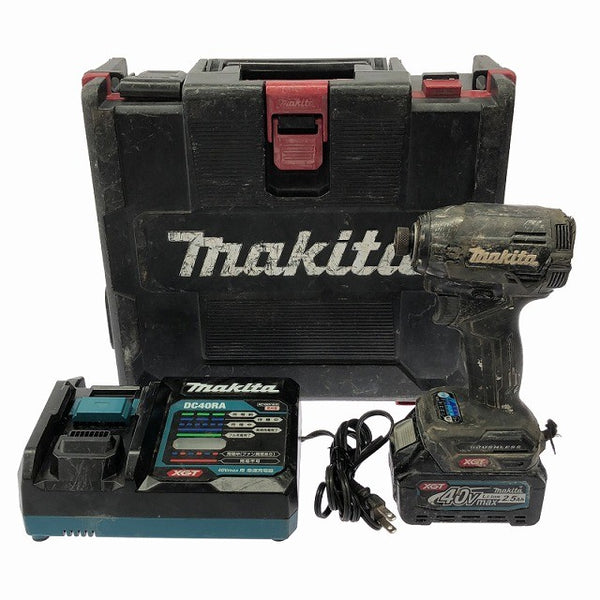 ☆中古品☆ makita マキタ 40Vmax 充電式インパクトドライバ TD002G 黒/ブラック 本体+バッテリー1個(2.5Ah)充電器+ケース130047 - 3