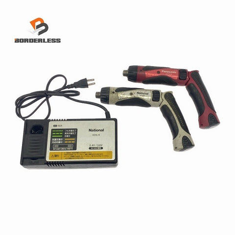 ☆中古品セット☆Panasonic パナソニック 3.6V 充電ドリルドライバー EZ7410×2 バッテリ2個(1.5Ah)充電器付 コードレス 締付け118850