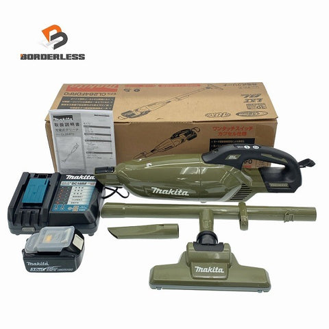☆極美品☆ makita マキタ 18V 充電式クリーナー CL284FDRFO オリーブ バッテリ1個(18V 3.0Ah) 充電器付き119732