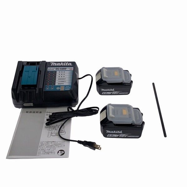 ☆未使用品☆makita マキタ 18V 充電式ハンマドリル HR244DRGXB 黒 バッテリ2個(18V6.0Ah) 充電器 ケース付 ハンマードリル134811 - 10