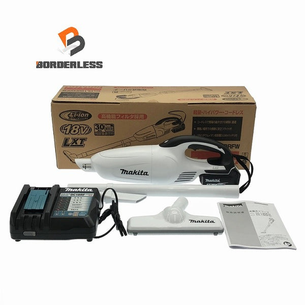 ☆未使用品☆makita マキタ 18V 充電式クリーナー CL180FDRFW 白/ホワイト バッテリ1個(18V3.0AH) 充電器付 コードレス 掃除機 - 1