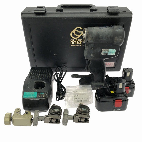 ☆中古品☆REX レッキス 9.6V コードレスフレア RF20N バッテリ2個(2.0Ah)充電器 パーツ ケース付 充電式フレアツール137219 - 3