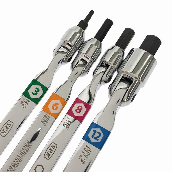 ☆送料無料 未使用品☆Pro-Auto SEK スエカゲツール 4本組ダブルフレックスヘキサゴンレンチ DFH-4S 六角レンチ136623 - 7